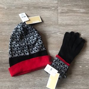 Unused matching Michael Kors hat and glove set